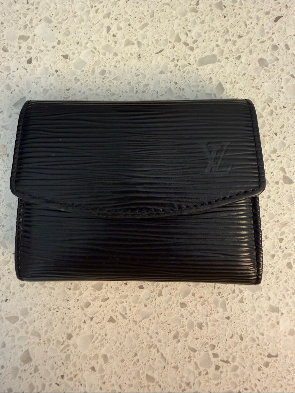 Louis Vuitton Black Epi Leather Small Flap Wallet